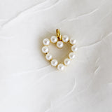 Open Pearl Heart Charm