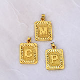Large Gold initial Charm