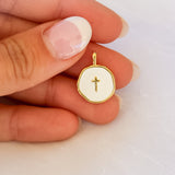 Pearl Cross Charm