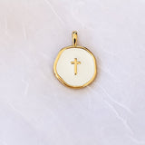 Pearl Cross Charm