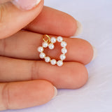 Open Pearl Heart Charm