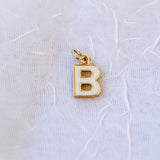 Mini White Enamel Initial Charm