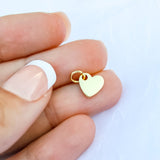 Mini Sideways Gold Heart Charm
