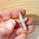 Pearl Cross Charm