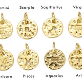 Mini Textured Zodiac Sign Charm