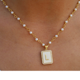 Pearl Initial Necklace
