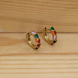 Rainbow chunky diamond Huggies
