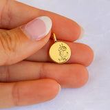 Round Flower Stamped Charm