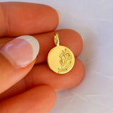 Round Flower Stamped Charm