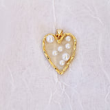 Gold Heart Pearl Charm