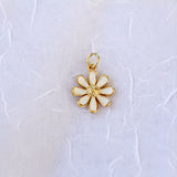 White Enamel Flower Charm