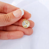 Diamond Pearl Seashell Charm