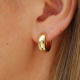 Hammered Gold Huggie Earrings