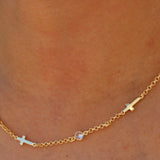 Dainty Diamond Cross Necklace