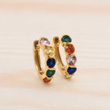 Rainbow chunky diamond Huggies